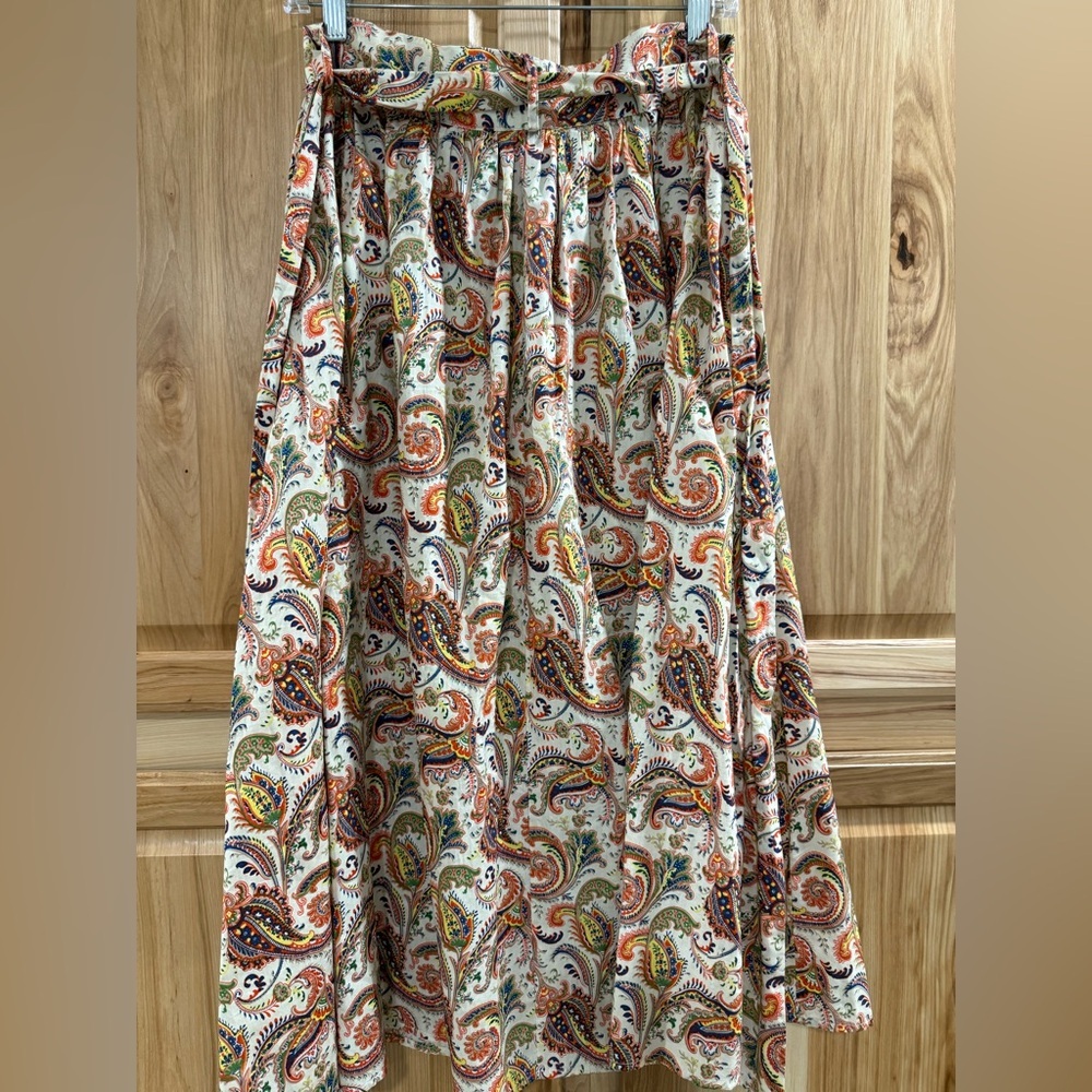 Umgee Multi Color A-Line Button Down Tie Front Pa… - image 6